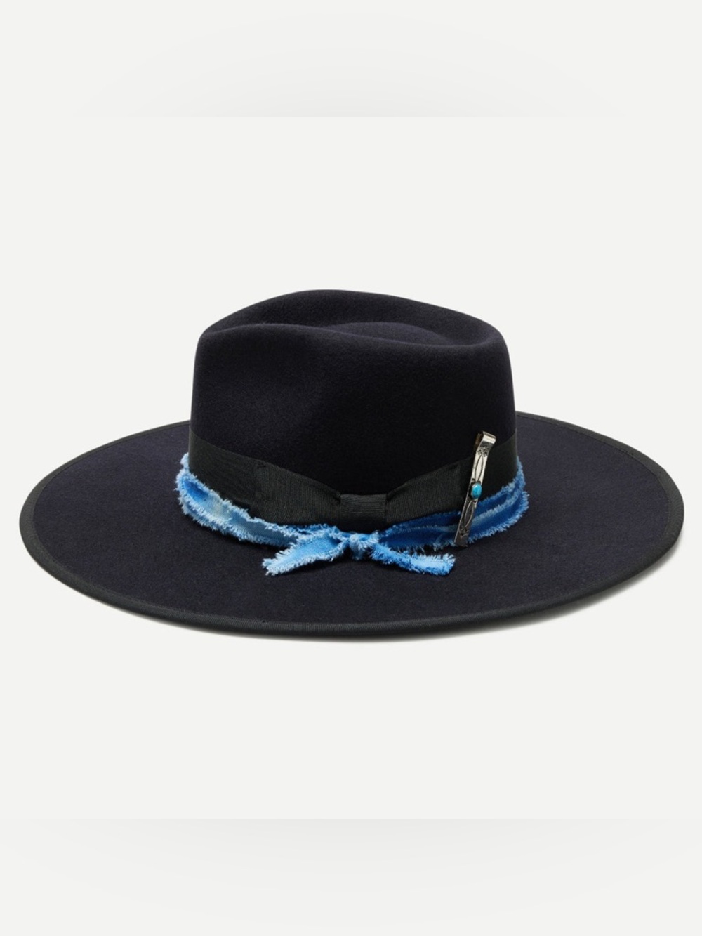 Jamie Rancher Hat with Trim and turquoise clip
